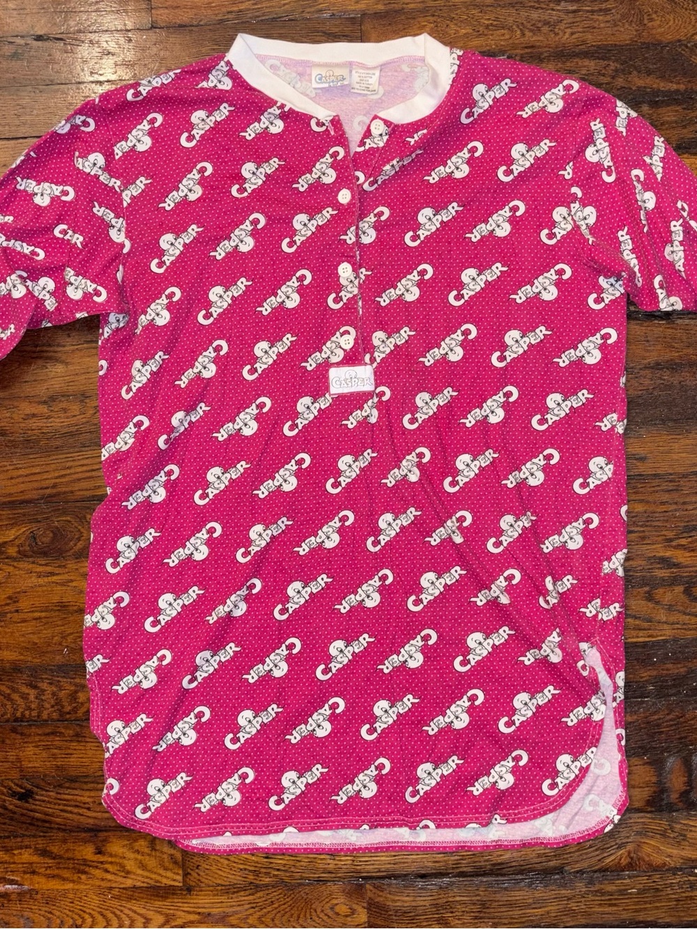 VTG Casper the Friendly Ghost Nightgown Long Sleeve Polka Dot Red One Size